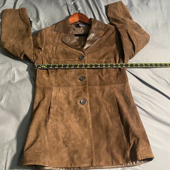 Brooks Brothers 346 Women's Blazer Jacket Size 6 Brown Suede Leather Button Up - Picture 5 of 16